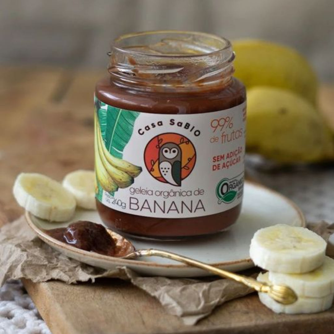 Geleia Orgânica de Banana 240g – 99% Fruta - Raeasy